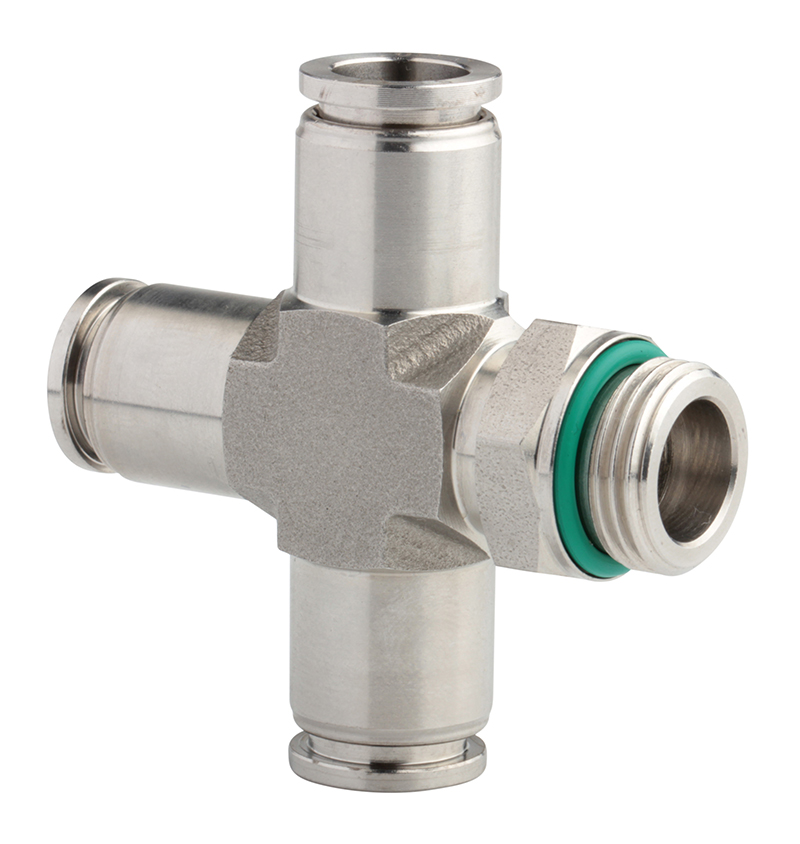  Four-Way Pneumatic Male Cross Pipe (SSPZG) SS316L Fittings
