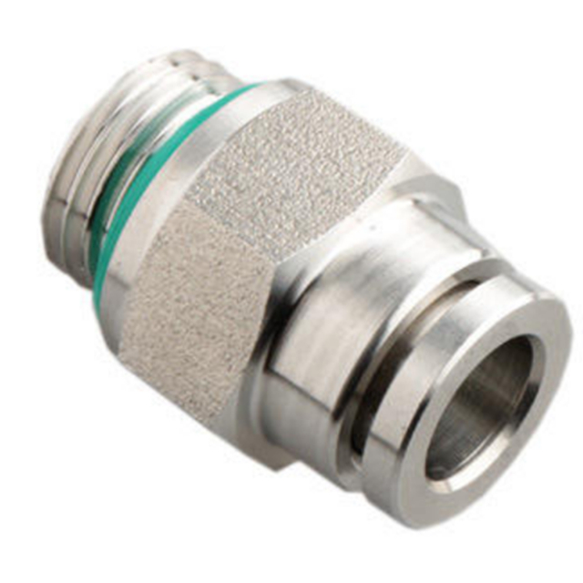 Pneumatic SS316 Air Inox Push in Fitting G Thread Metal Sleeve SSPC-G Male Straight Push Lock Fitting