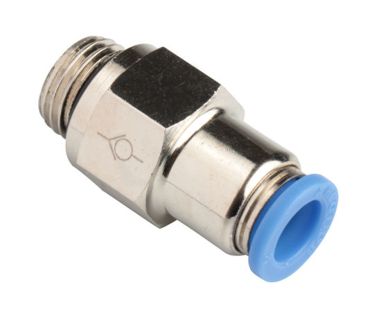 Push-to-Connect Male Straight Stop Fitting Nickel-Plated