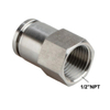 Metal Push in Connector Female Straight Fitting 1/2"NPT Thread