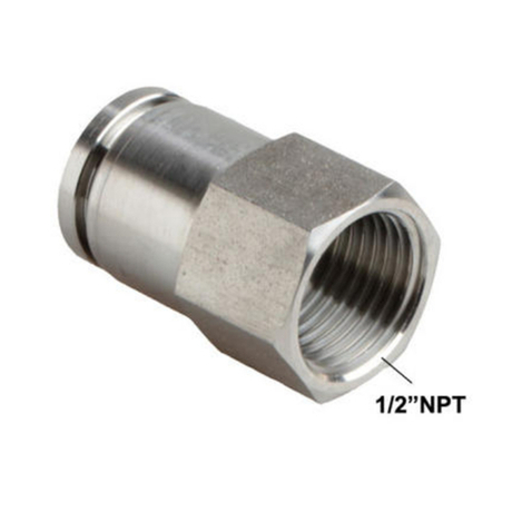 Metal Push in Connector Female Straight Fitting 1/2"NPT Thread